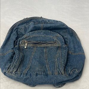Casual Blue Denim Backpack